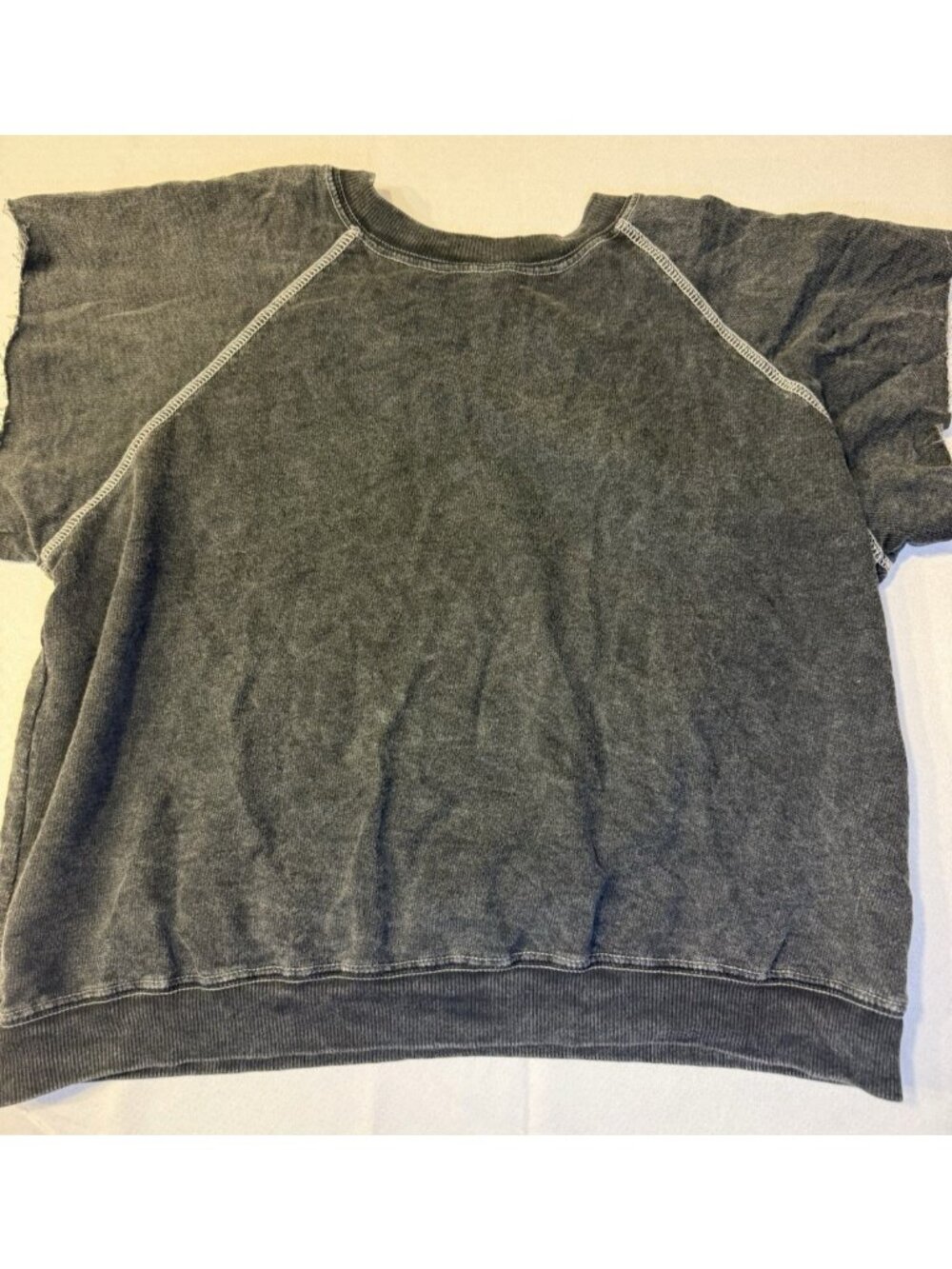 Girl Dangerous Gray T Shirt Distressed Sleeves Size S